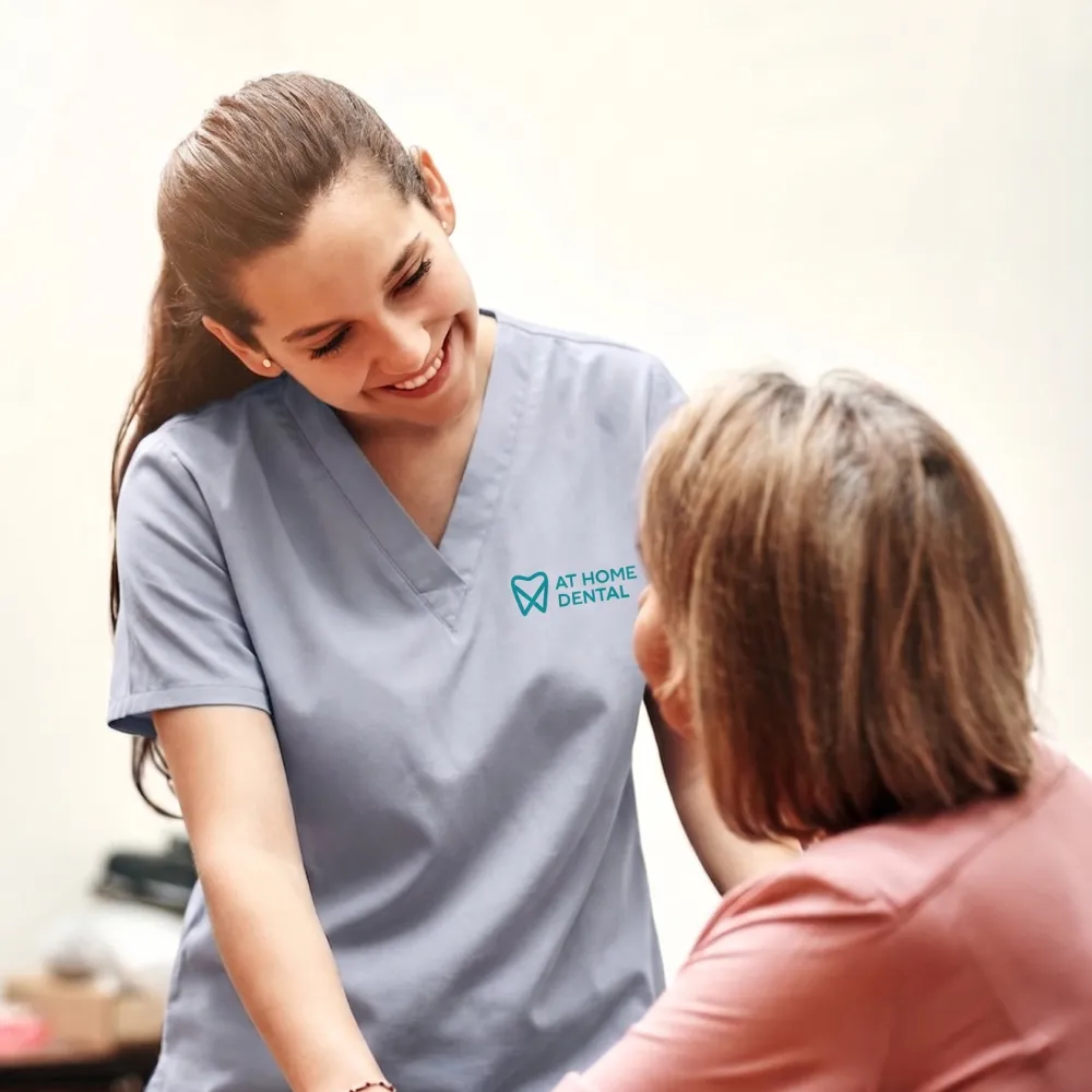 A clinician visiting a patient at home